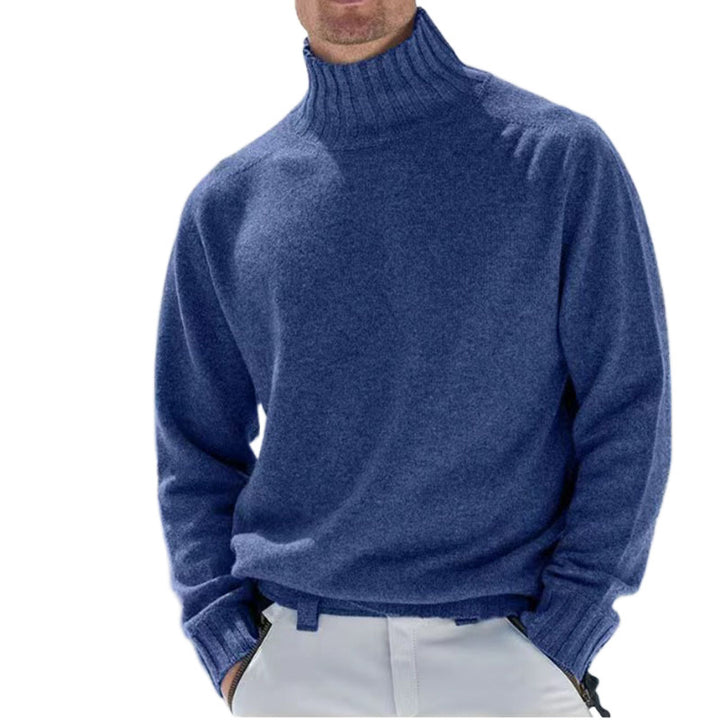 Herren Rollkragenpullover aus hochwertiger Wolle mit strukturierten Details Echoarchiv