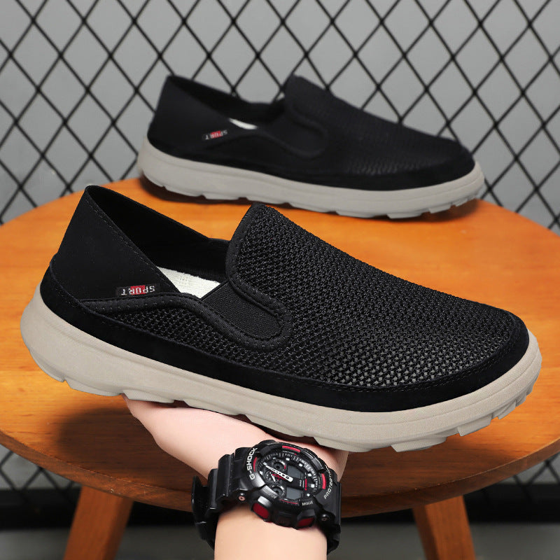 Herren nan atmungsaktiver Mesh-Slip-On mit Velourslederbesatz, elastischem Einstieg und griffiger Outdoor-Profilsohle Echo Archiv