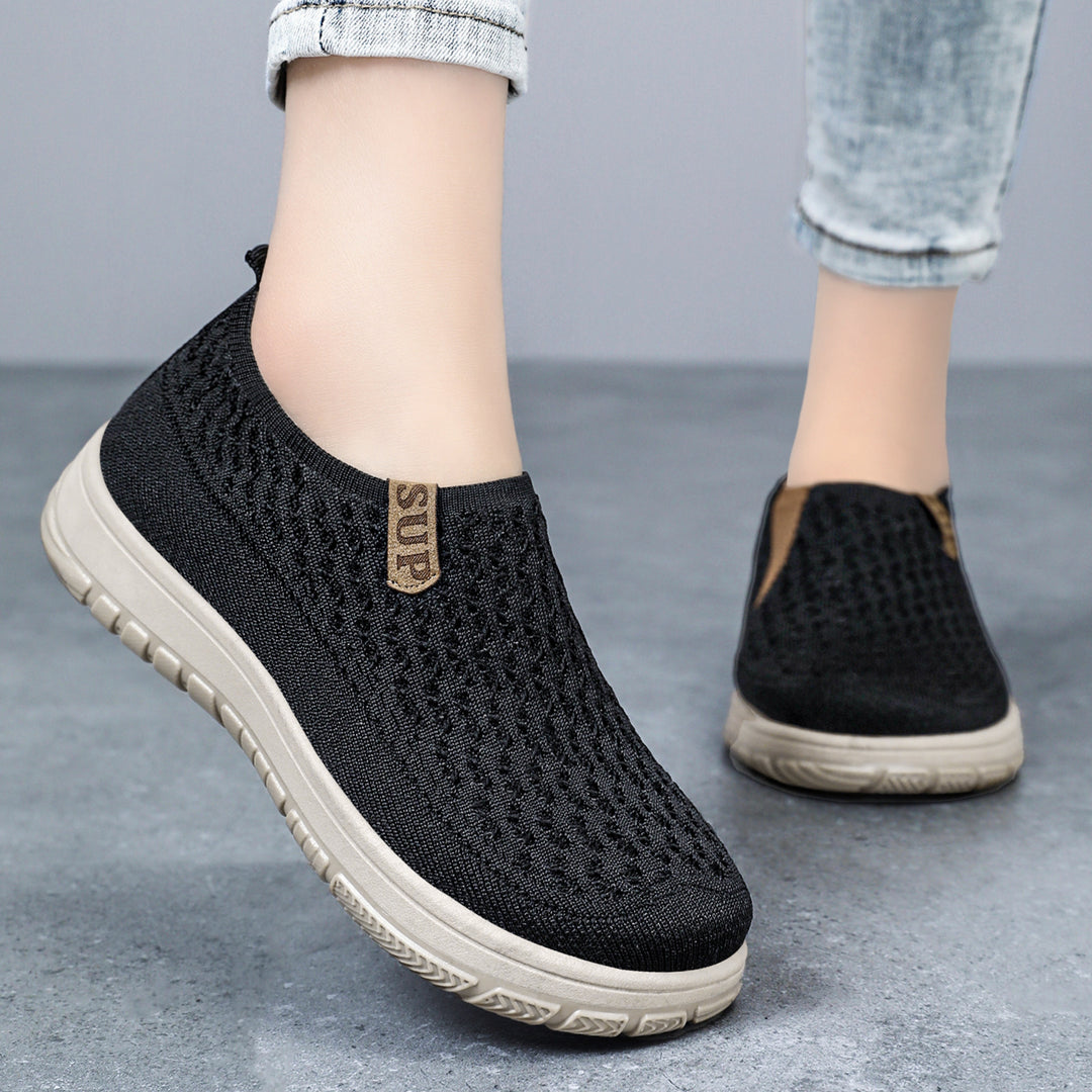 Damen nan gestrickter Komfort-Slip-On-Sneaker mit sockenähnlichem Schaft, atmungsaktiver 3D-Struktur und dämpfender EVA-Sohle Echo Archiv