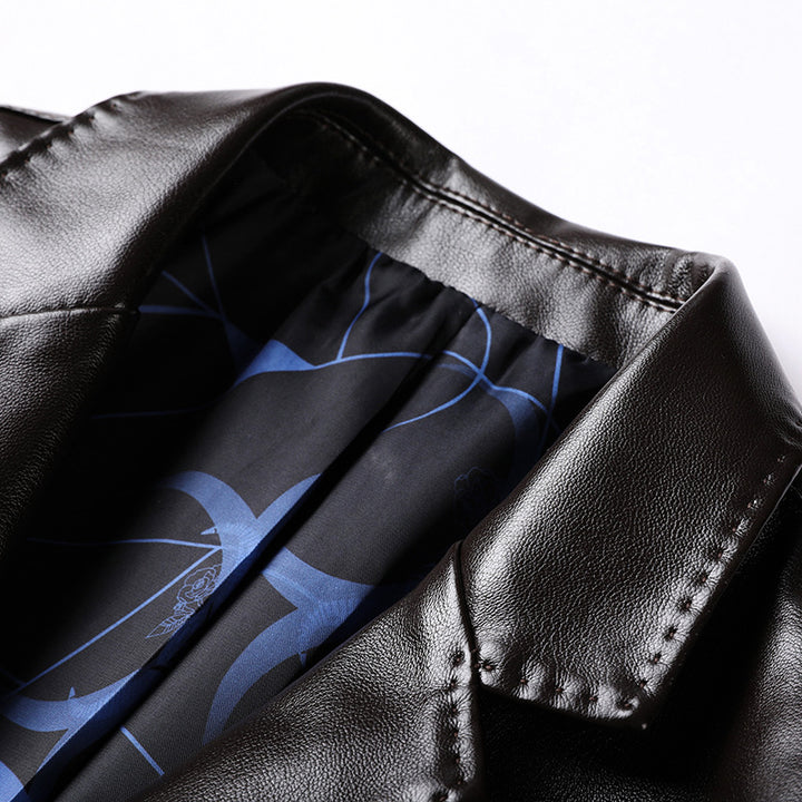 Herren Kunstleder-Sakko mit schlanker Passform und Notch-Revers Echo Archiv