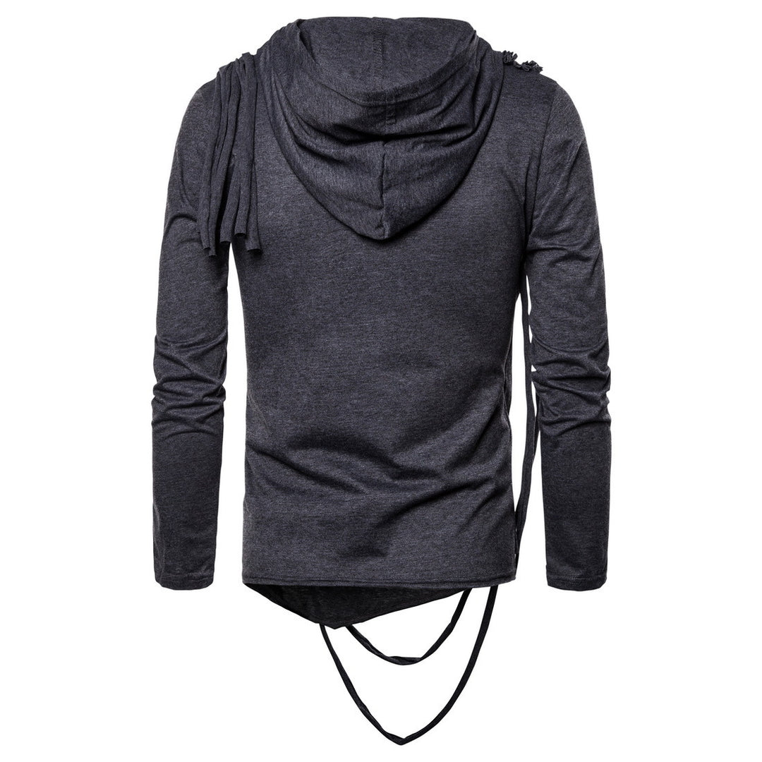 Herren asymmetrisches Kapuzenshirt mit dekorativen Details Echoarchiv