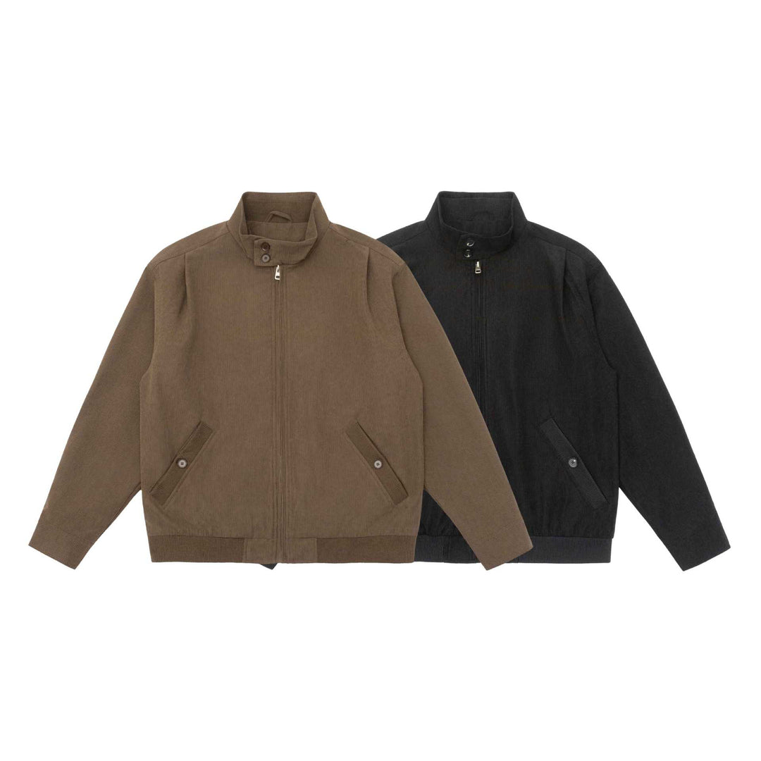 Herren Gepolsterte Jacke im Cord‑Look mit Stehkragen und aufgesetzten Pattentaschen Echoarchiv