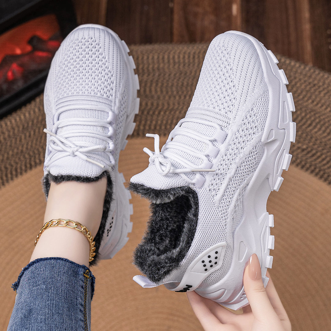 Damen nan gestrickter Winter-Chunky-Sneaker mit kuscheligem Kunstfellfutter und profilierter Dämpfsohle Echo Archiv