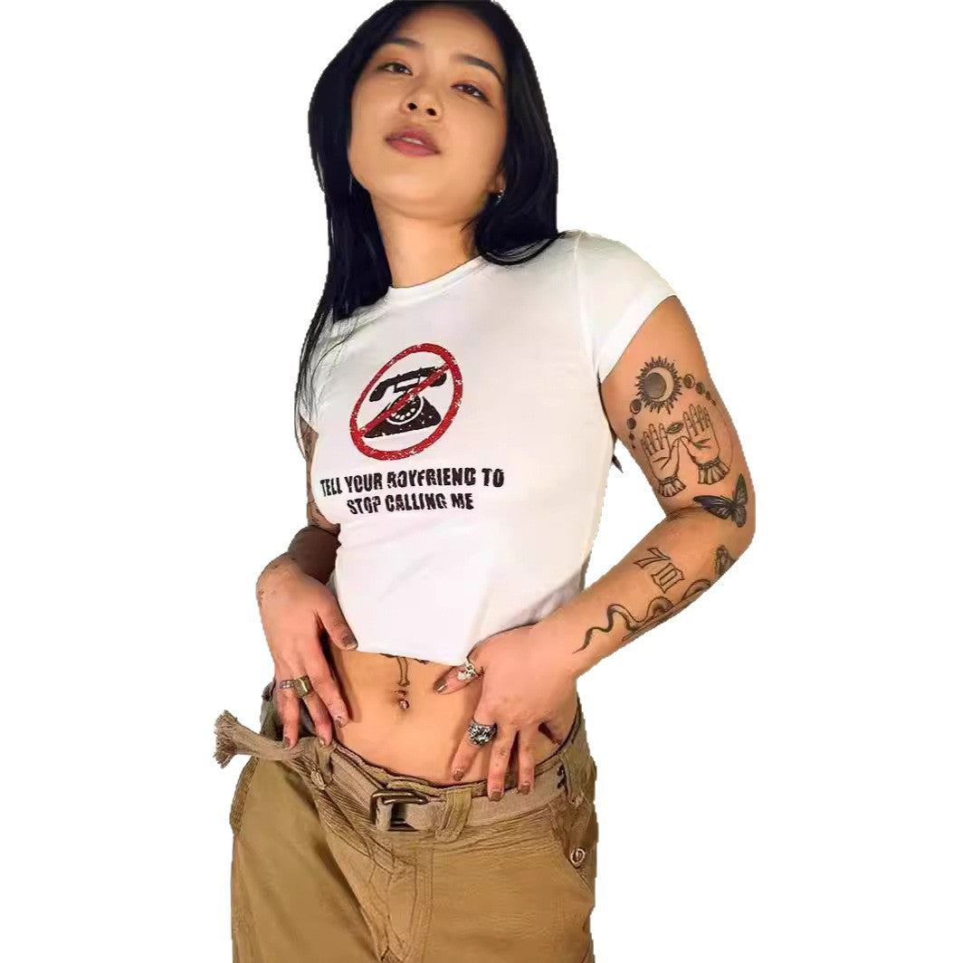 Damen Crop-T-Shirt mit Ihrem kreativen Spruch Echo Archiv