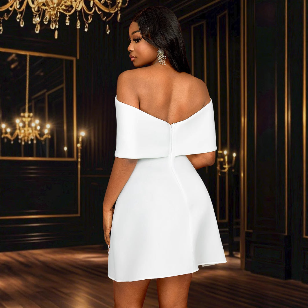 Damen Off-Shoulder Minikleid mit Schleifen-Detail Echo Archiv