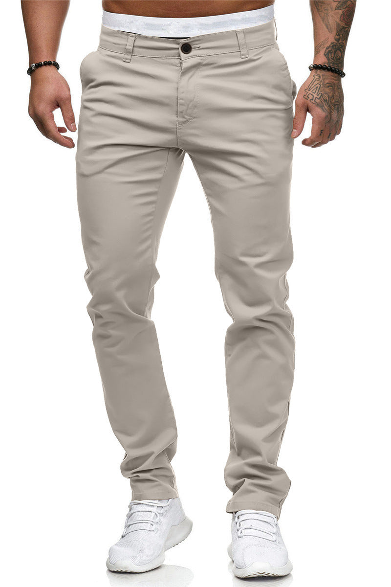 Herren stylische Slim-Fit Chinohose mit elastischem Bund und seitlichen Taschen Echoarchiv