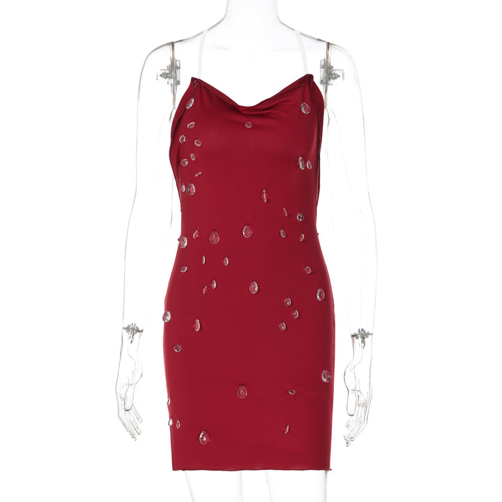 Damen figurbetonendes Minikleid mit eleganter Drapierung und transparenten Applikationen Echo Archiv