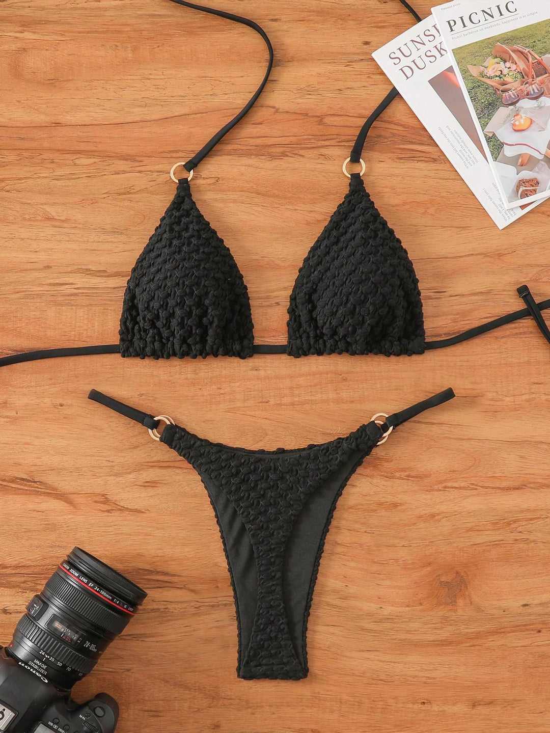 Damen Triangel-Bikini mit raffiniertem Texturenmix Echo Archiv