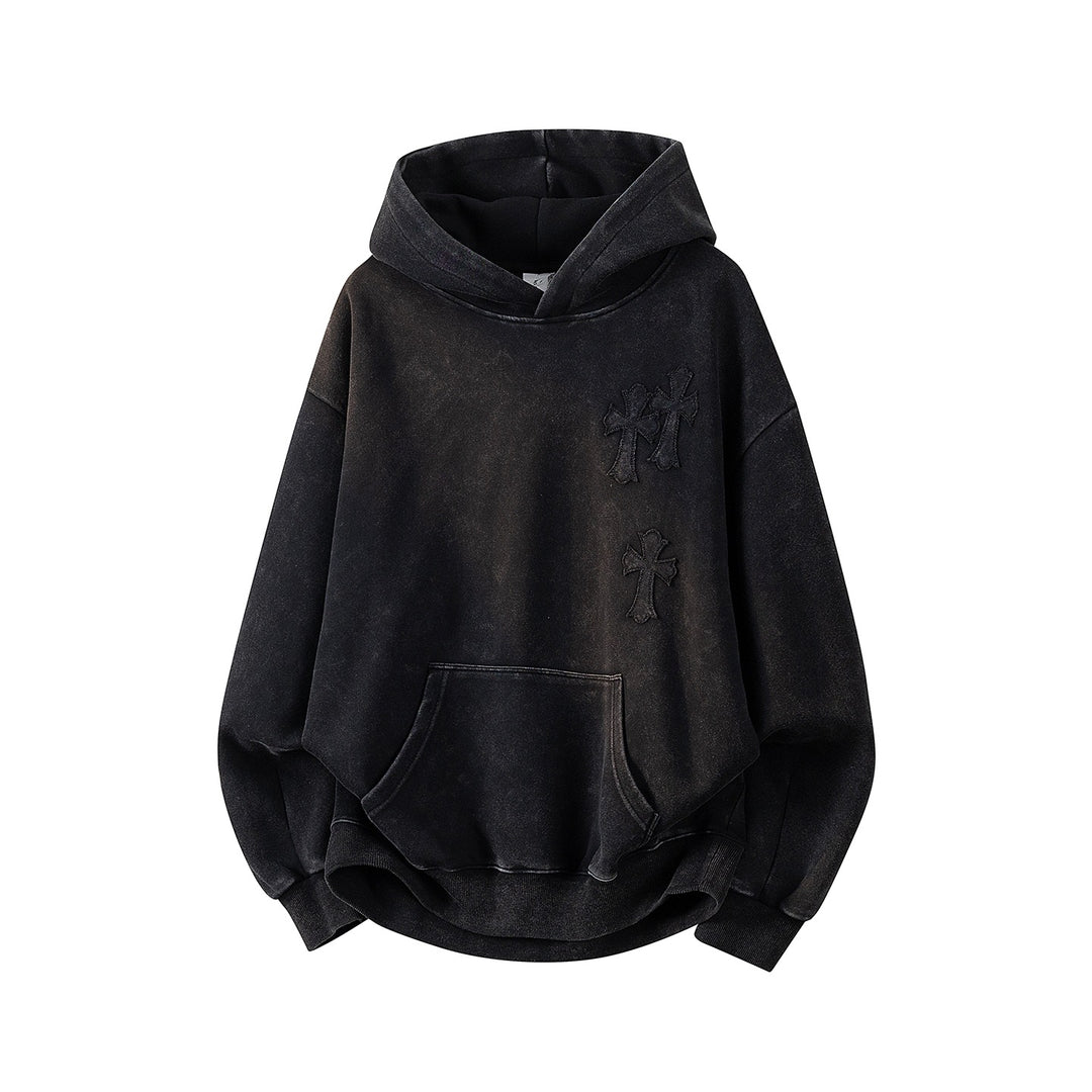 Unisex Oversize Kapuzenpullover mit handschriftlichem Grafik-Print, Kängurutasche & geripptem Saum Echoarchiv
