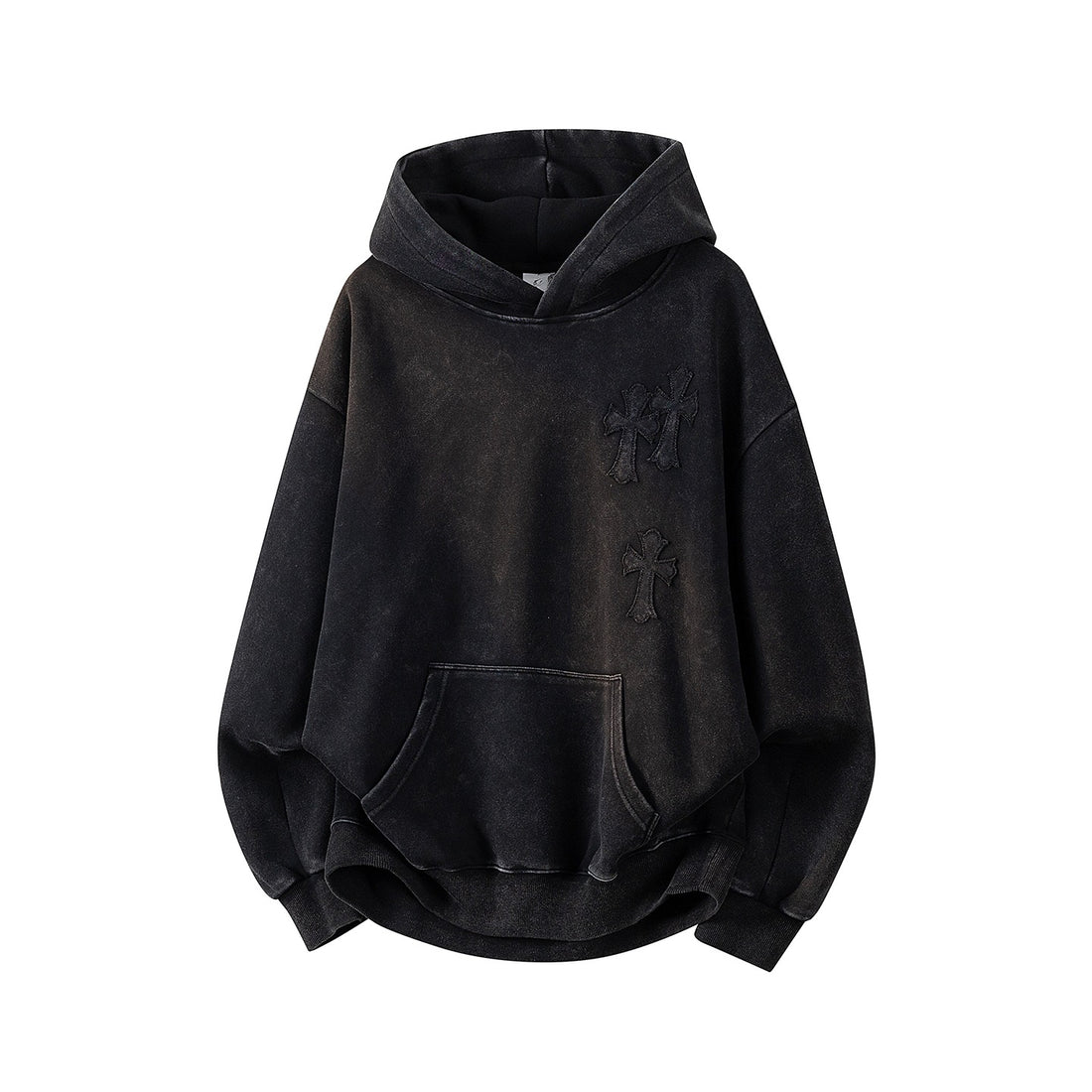 Unisex Oversize Kapuzenpullover mit handschriftlichem Grafik-Print, Kängurutasche & geripptem Saum Echoarchiv