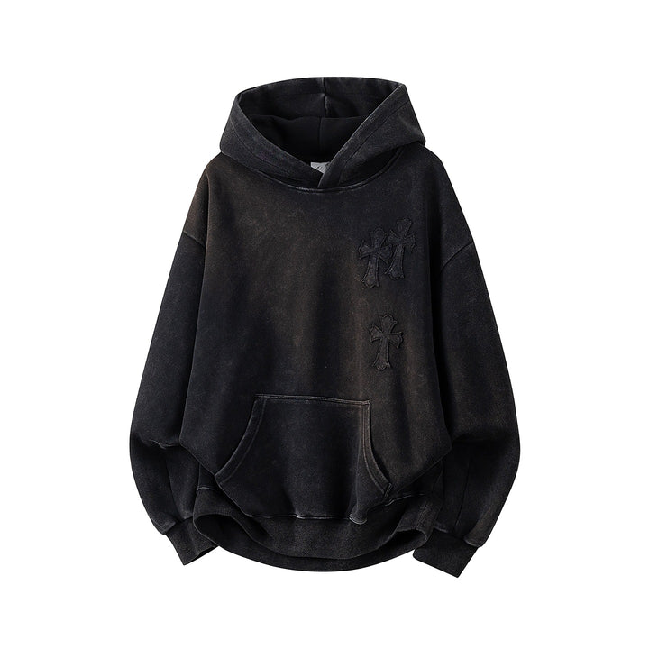 Unisex Oversize Kapuzenpullover mit handschriftlichem Grafik-Print, Kängurutasche & geripptem Saum Echoarchiv
