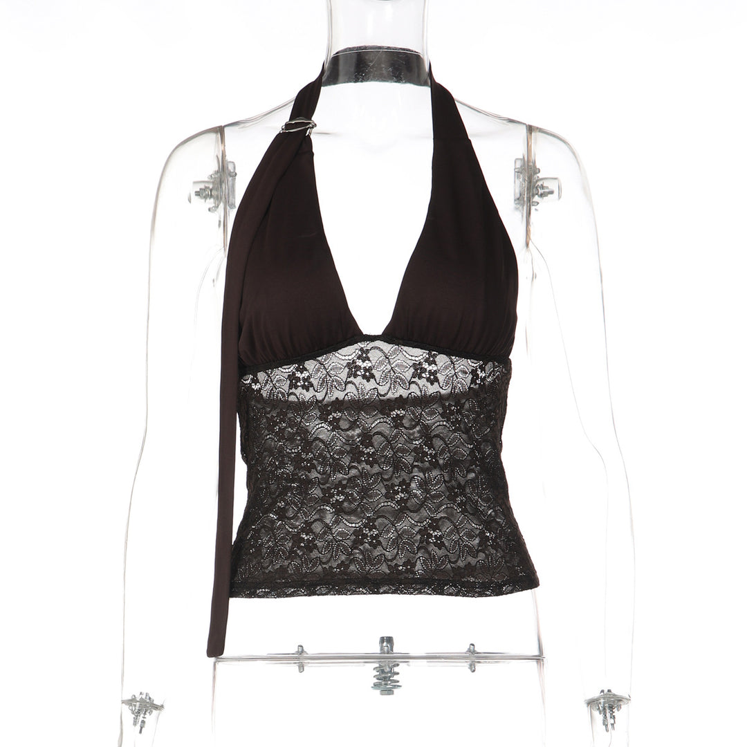 Damen Halterneck-Spitzenoberteil Echo Archiv