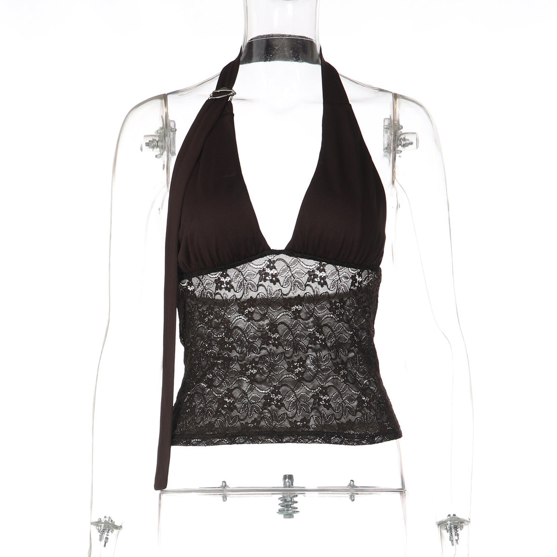 Damen Halterneck-Spitzenoberteil – Orélia