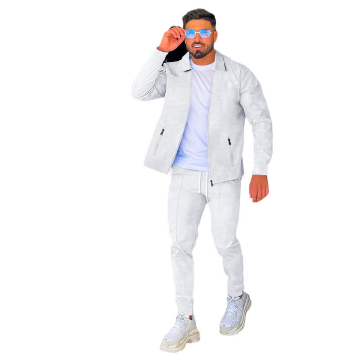 Herren sportliches Freizeit-Set mit strukturiertem Oberteil und bequemen Jogginghose Echoarchiv