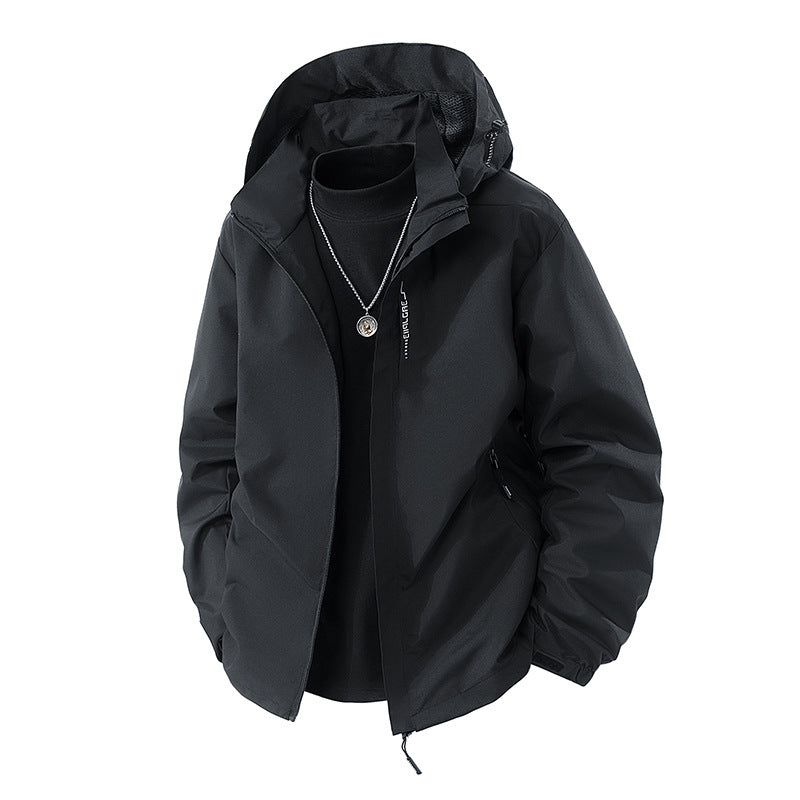 Herren nan leichte wetterfeste Softshelljacke mit verstellbarer Kapuze, winddichter Außenlage und atmungsaktivem Meshfutter Echo Archiv