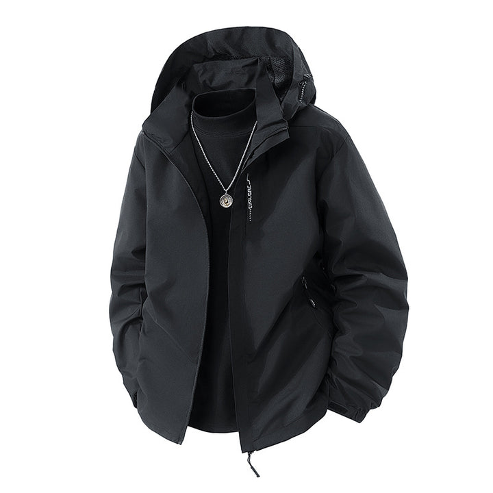 Herren nan leichte wetterfeste Softshelljacke mit verstellbarer Kapuze, winddichter Außenlage und atmungsaktivem Meshfutter Echo Archiv
