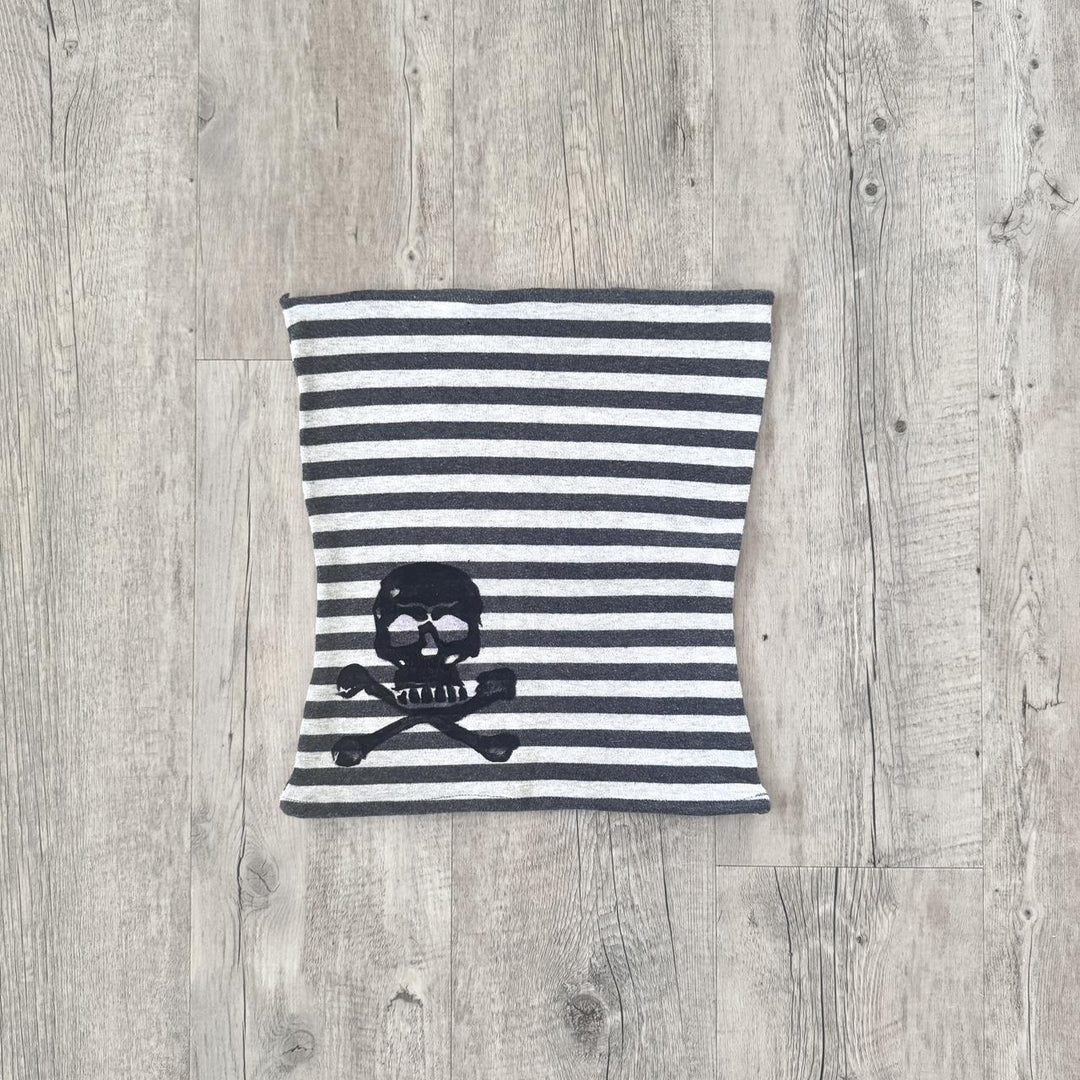 Damen gestreifter Schal mit Totenkopf-Design Echo Archiv