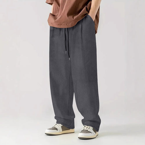 Herren lässige Freizeit-Hose mit elastischem Bund und strukturiertem Design Echoarchiv