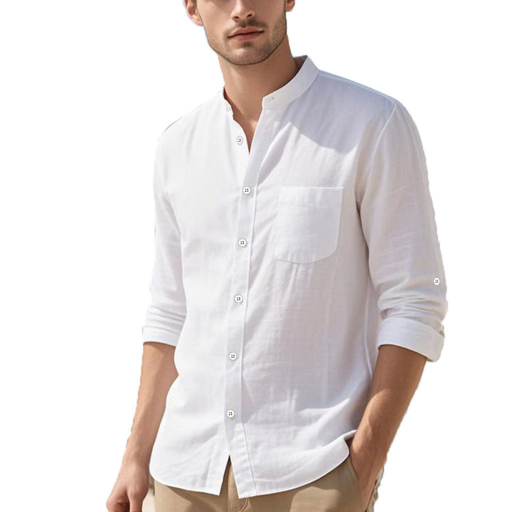 Herren Hemd im eleganten Henley-Stil mit strukturierter Baumwolle Echoarchiv