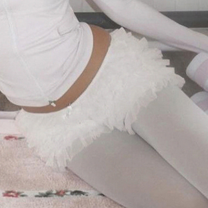 Damen Rüschen-Shorts mit elastischem Bund und verspieltem Design Echo Archiv