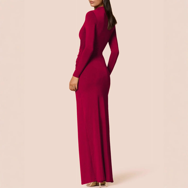 Damen Elegantes Maxikleid mit figurbetonendem Schnitt und hohem Schlitz Echo Archiv