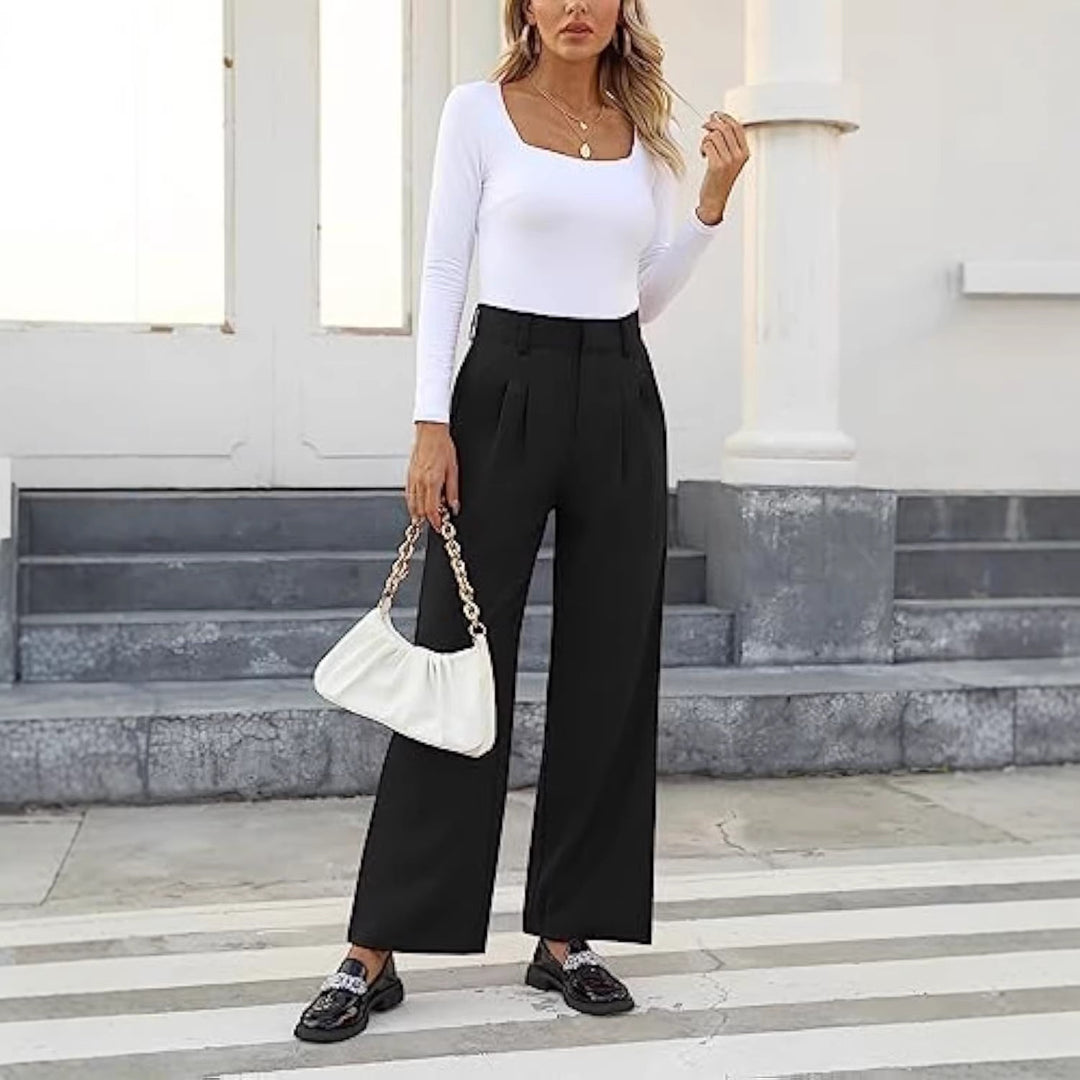 Damen Elegante, hoch taillierte Stoffhose Echo Archiv
