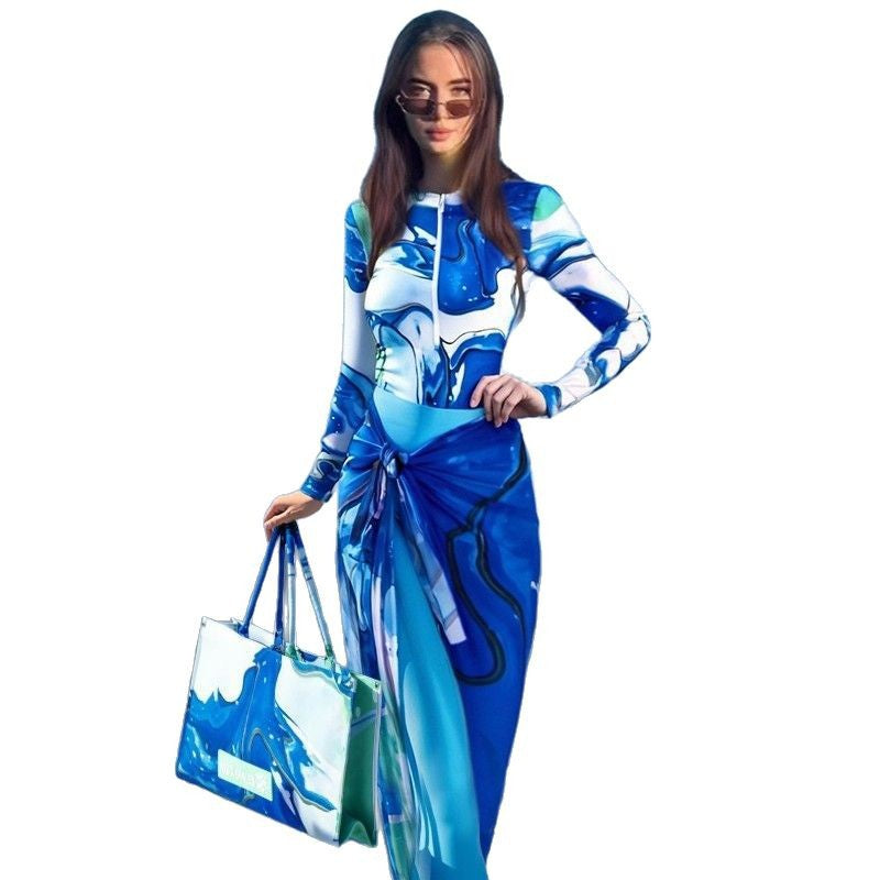Damen langer Sportanzug mit Wickelrock Echo Archiv