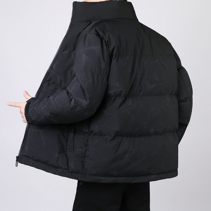 Herren Isolierte Winter-Steppjacke mit geometrischer Ton-in-Ton‑Steppung und hohem Stehkragen Echo Archiv