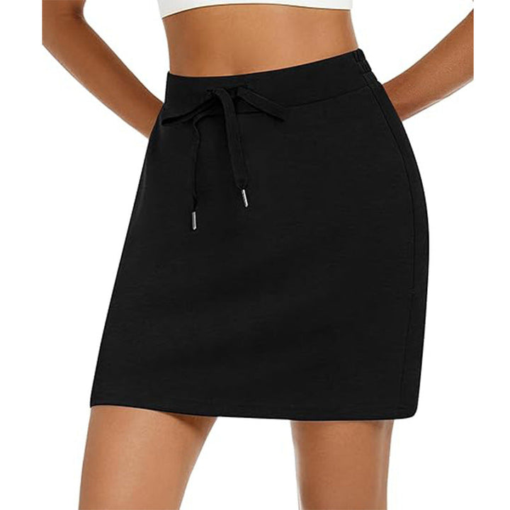 Damen Sportlicher Minirock mit Verstellbarem Kordelzug und Seitlichen Taschen Echoarchiv