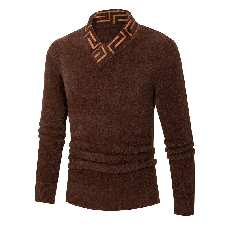 Herren modischer Pullover mit schickem Stehkragen und strukturiertem Design Echoarchiv
