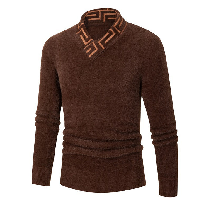 Herren modischer Pullover mit schickem Stehkragen und strukturiertem Design Echoarchiv