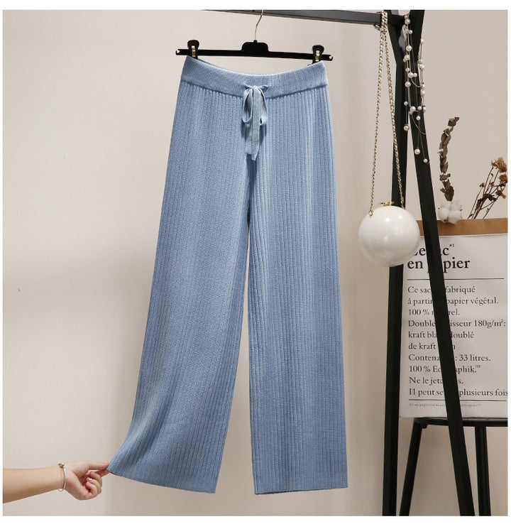 Damen Bequeme Rippstrickhose mit Kordelzug Echo Archiv