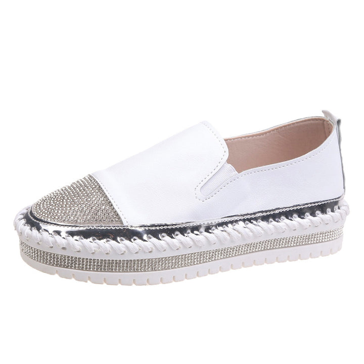 Damen Slip-On Plateau-Sneaker mit glitzerverzierter Zehenkappe und geflochtener Sohlendetails Echo Archiv