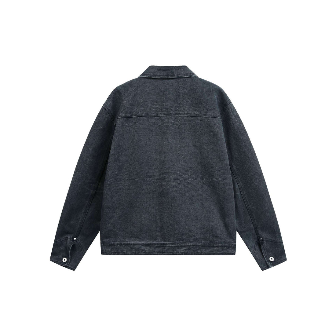 Unisex Kurz geschnittene Jeansjacke im Boxy‑Cut mit Pattentaschen und Used‑Effekt Echoarchiv