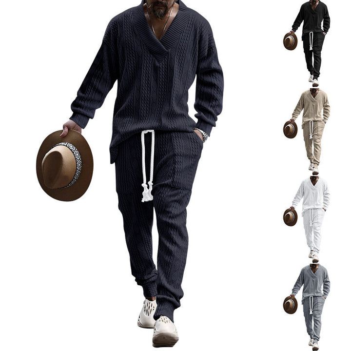 Herren Strick Pullover und Jogginghose Set Echoarchiv
