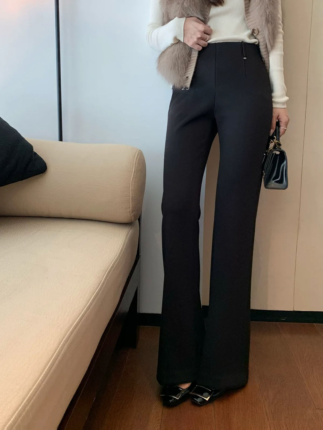 Damen Elegante Flared Hose Echoarchiv