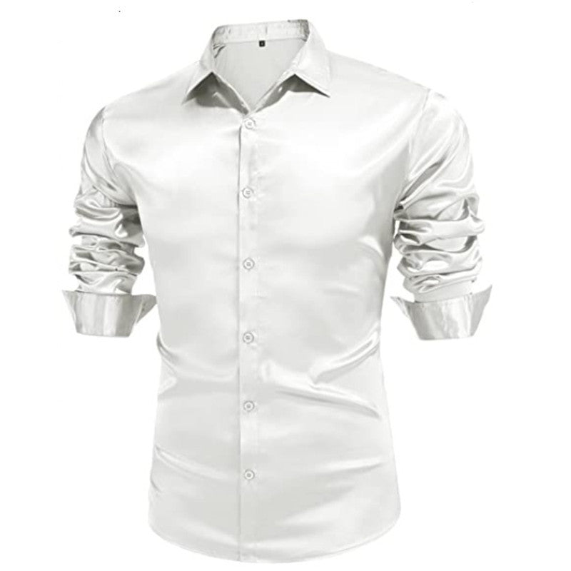 Herren Elegantes Satin Hemd Echoarchiv