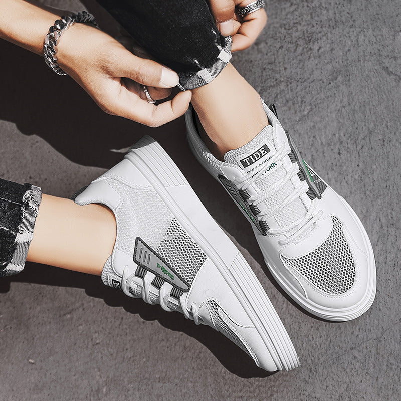 Herren Lässige Plateau-Sneaker mit atmungsaktivem Mesh- und Kunstleder-Mix Echoarchiv