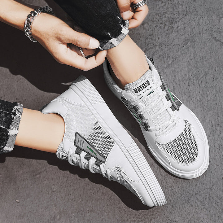 Herren Lässige Plateau-Sneaker mit atmungsaktivem Mesh- und Kunstleder-Mix Echoarchiv