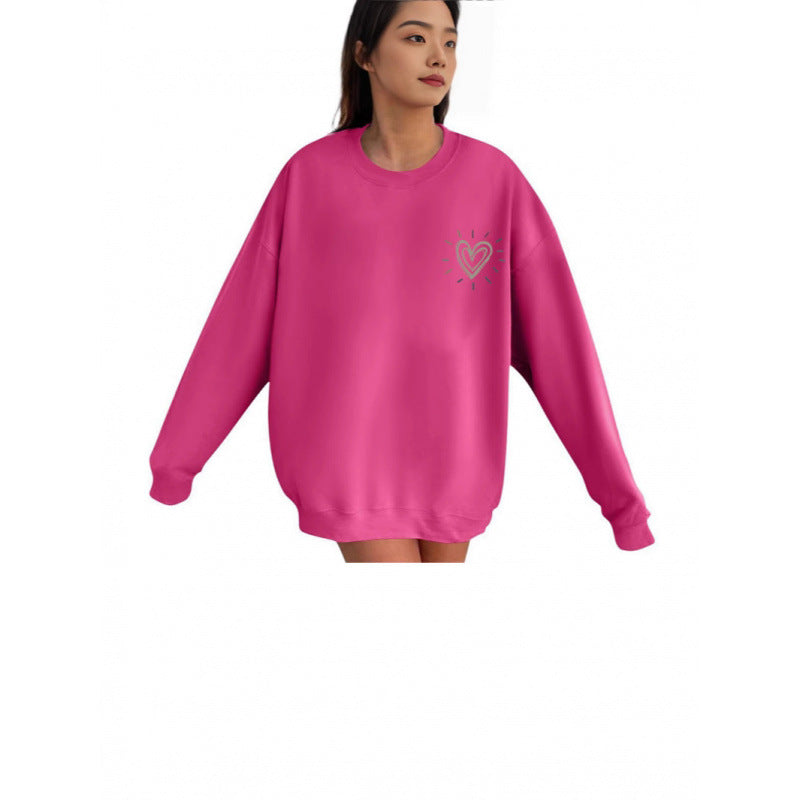 Damen Bequemer Sweatshirt mit Herzmotiv Echoarchiv