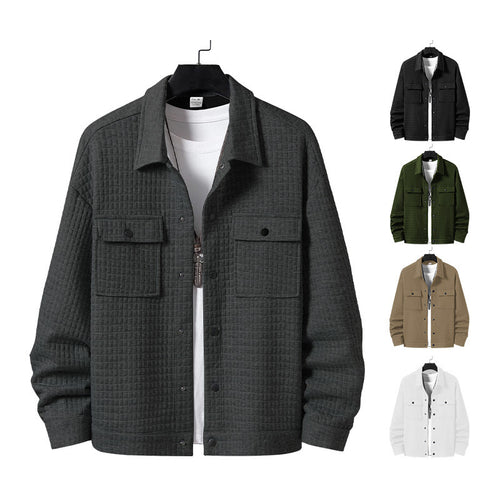 Herren lässige Hemdjacke mit strukturiertem Gewebe und praktischen Taschen Echoarchiv