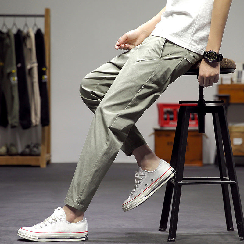 Herren lässige Chinohose mit verstellbarem Bund und praktischen Seitentaschen Echoarchiv
