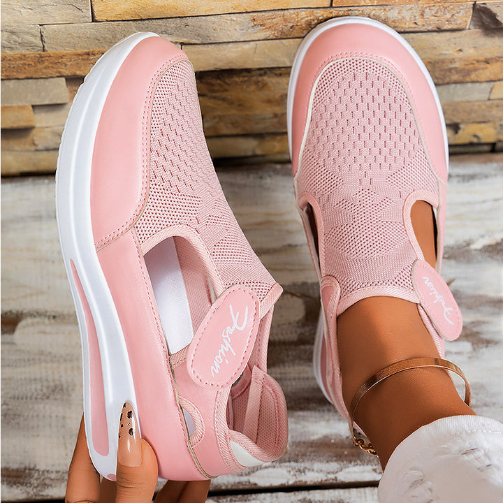 Damen nan ergonomischer Mary-Jane Schlupfsneaker aus 3D-Strick mit Klettverschluss und stoßdämpfender Plateau-Laufsohle Echo Archiv