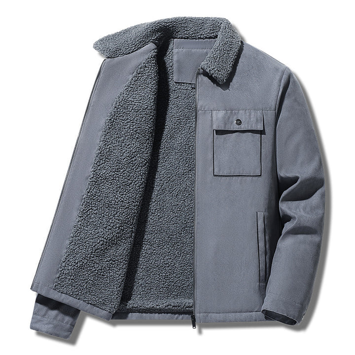 Herren gefütterte Sherpa-Canvas-Jacke mit Reißverschluss Echoarchiv