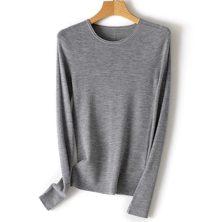 Damen Feiner Feinstrickpullover mit Rundhalsausschnitt und figurnaher Silhouette Echoarchiv
