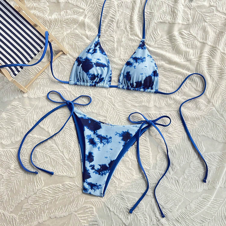 Damen Triangel-Bikini-Set mit verstellbaren Bindebändern Echo Archiv