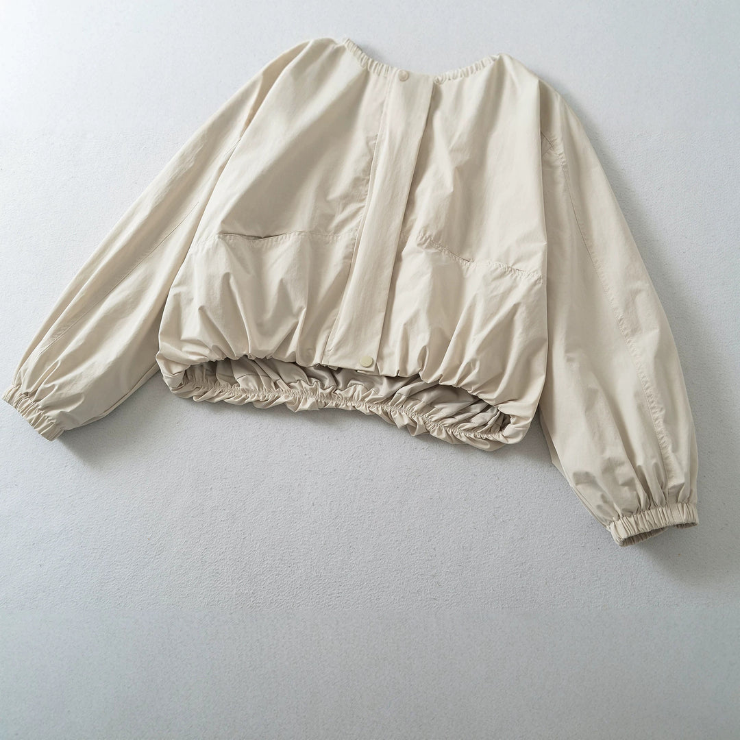 Damen Kurzjacke mit Kapuze, Tunnelzug, Kängurutaschen und elastischem Bund Echoarchiv