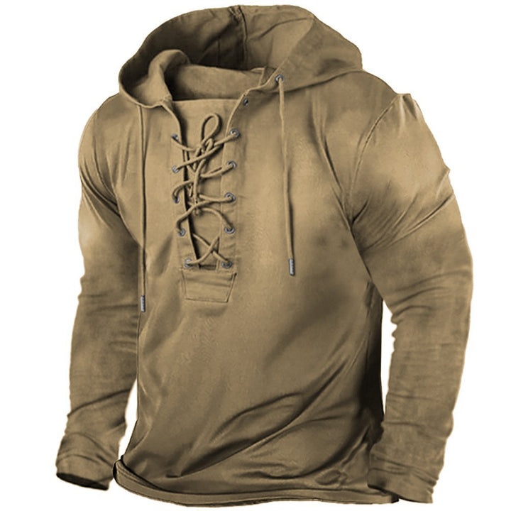 Herren Kapuzenpullover mit innovativem Schnürdesign und wärmender Funktionalität Echoarchiv