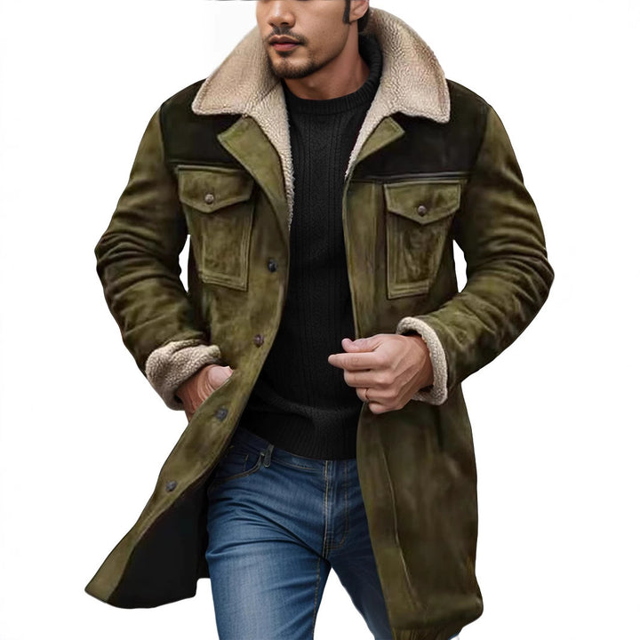 Herren Bikerjacke aus Kunstleder mit abnehmbarem Fellkragen Echoarchiv