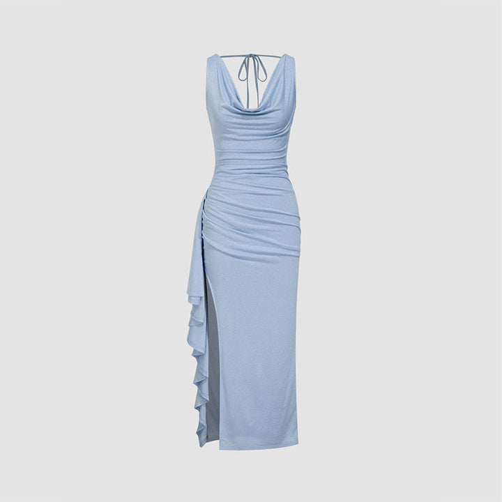Damen figurbetontes Maxikleid mit elegantem Schnitt und aufregenden Details – Valéora